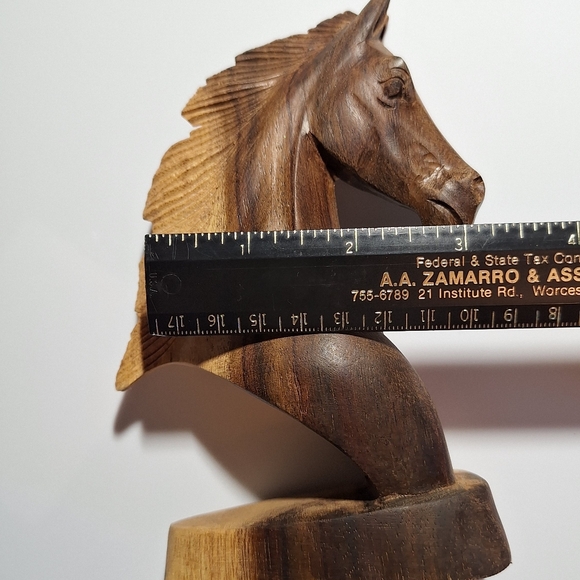 Vintage Hand Carved Teak Horse Head - Picture 9 of 12